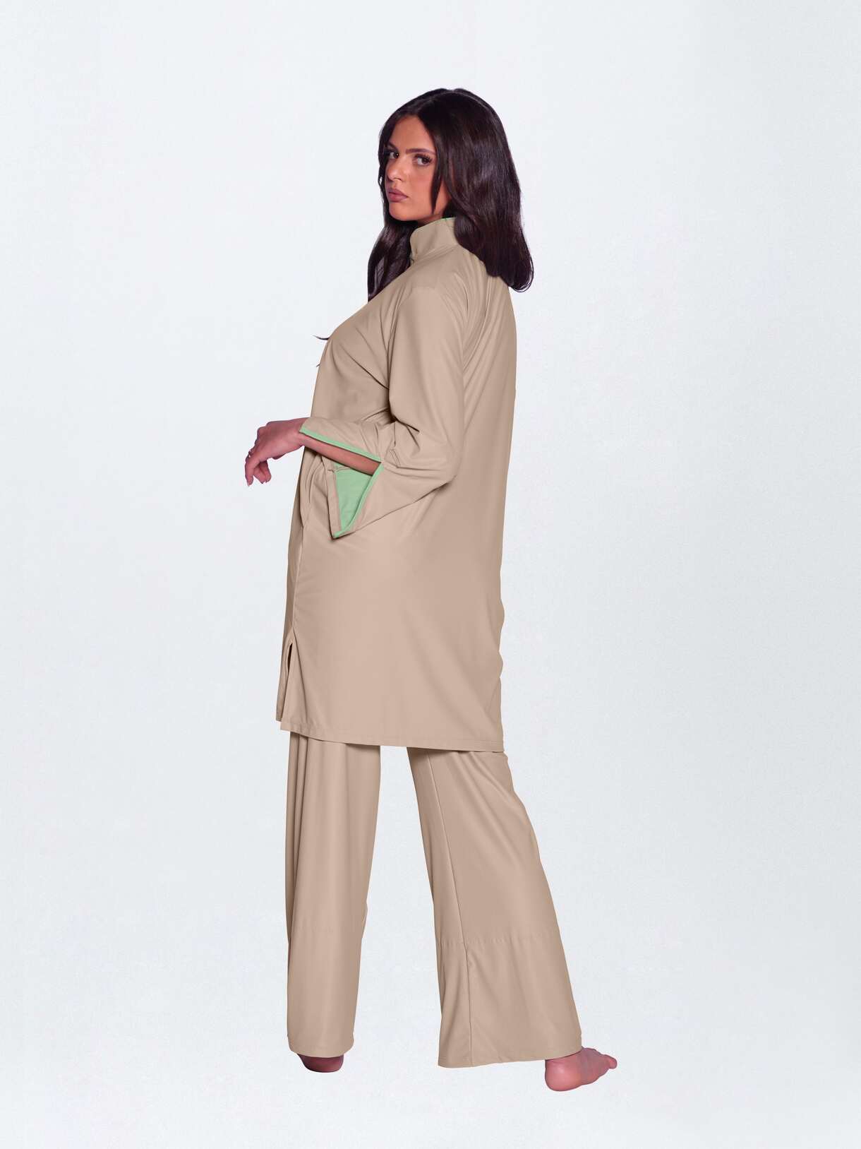 Nayla Tan Through Burkini Taupe