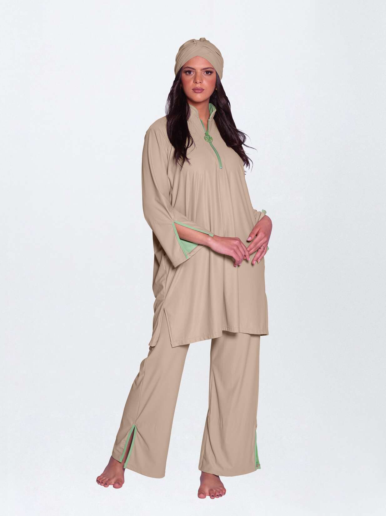 Nayla Tan Through Burkini Taupe