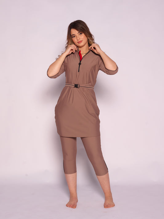 PRE-ORDER: Ivy Semi-burkini Ash Brown