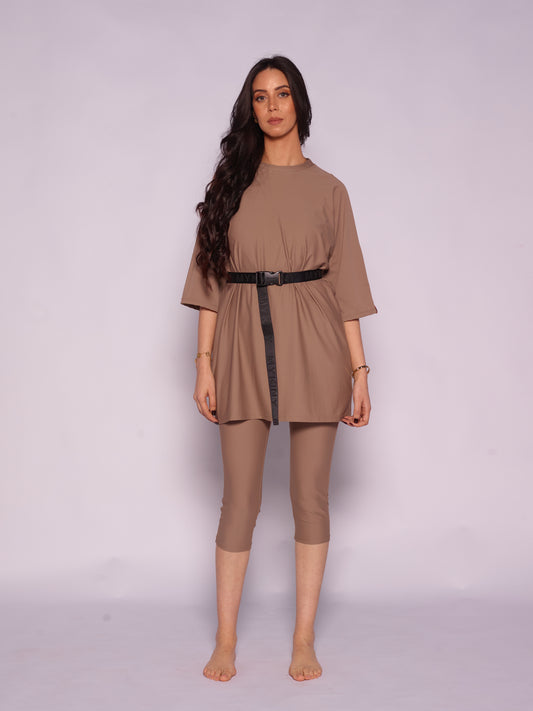 Majda semi-burkini Ash Brown